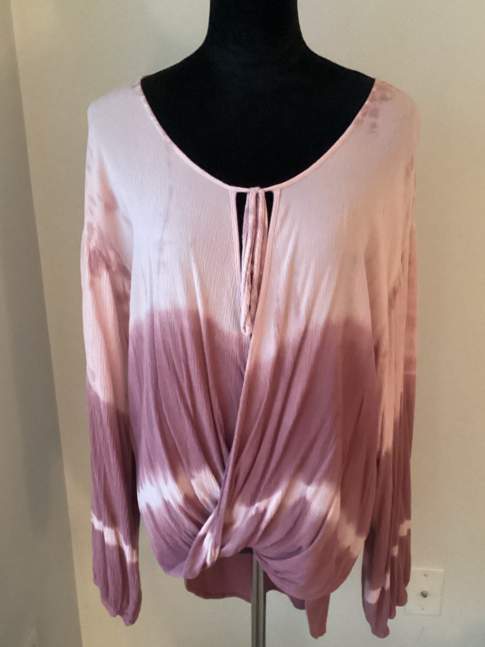VENUS Pink Ombre Blouse with Front Tie Detail